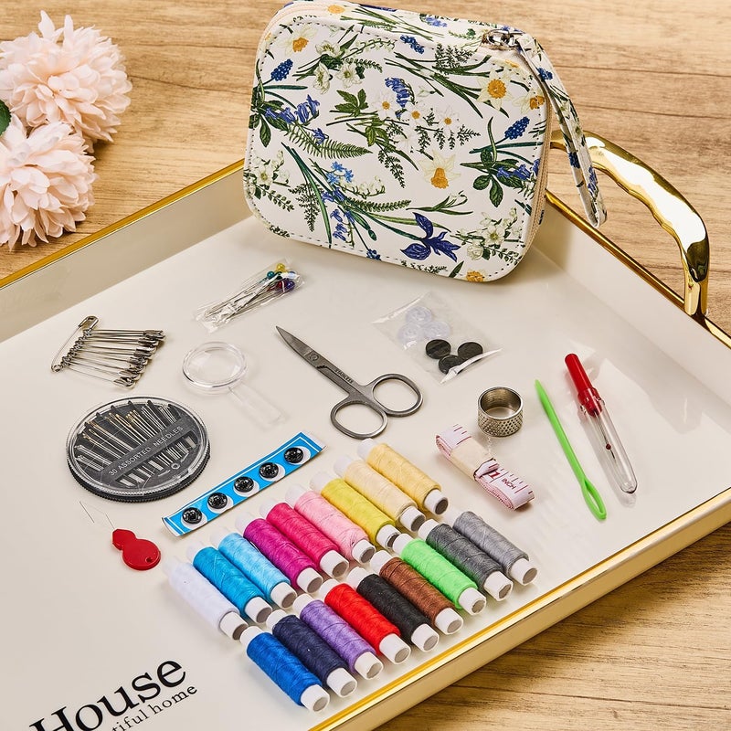 Bobode Printing Sewing Kit Bluebell Pattern Sewing Set Travel Sewing Supplies with Zipper Sewing Kit Case, 87 PCS Professional Sewing Accessory for Emergency, Home - Image 5